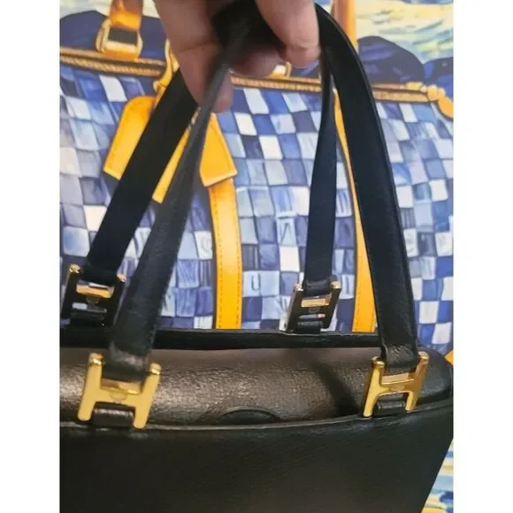 MCM - Classic Black Logo Saffiano Leather Bucket Bag - Picture 9 of 11